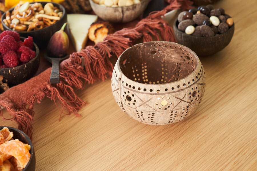 Coconut Shell Votive Candle Holders